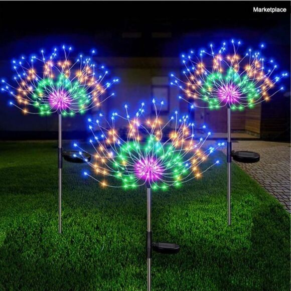 Set of TWO Firework Light Stake Multi Color 90 Lights Yard Patio Party Sparkler - Picture 1 of 3